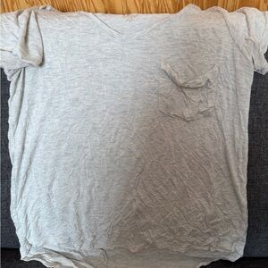 Women's Casual Light Gray V-Neck Tee